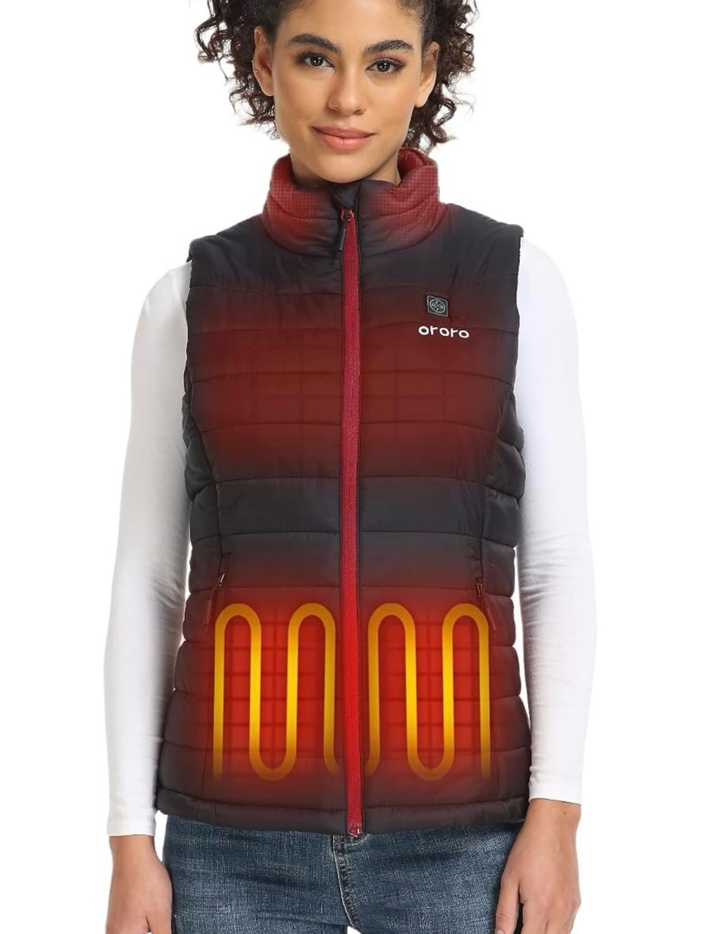 ORORO Women’s Heated Vest, 4 Heating Zones Electric Vest **battery not included